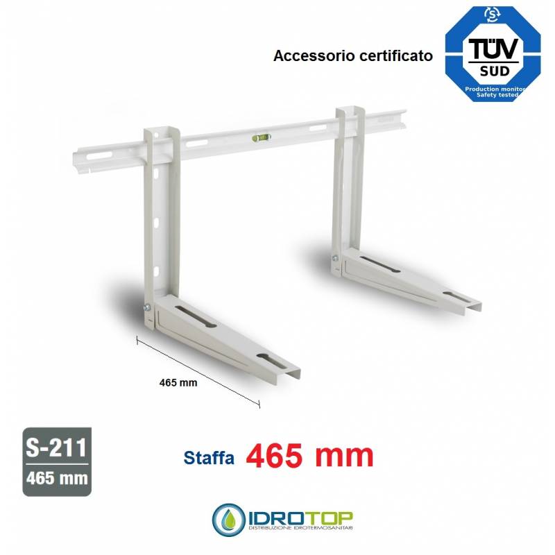Staffa Unità Esterna cm 46 Climatizzatore portata 160 Kg Regolabile.Certificata TUV