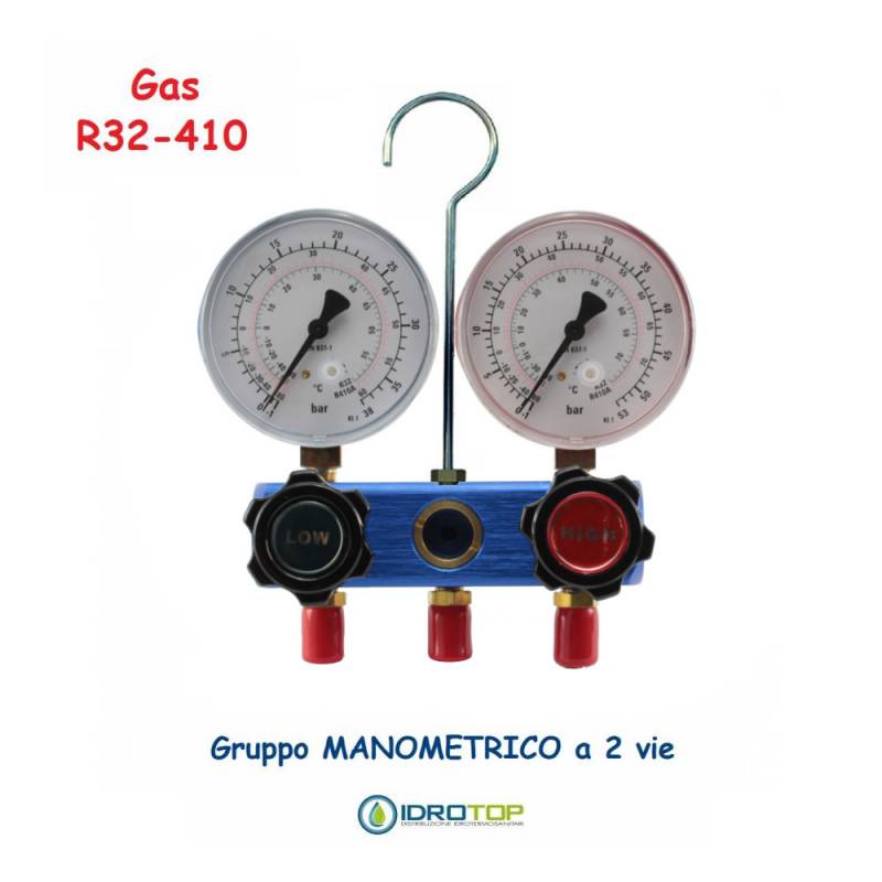 Gruppo Manometrico 2 vie Classe 1 per Gas R32-410-Idrotop