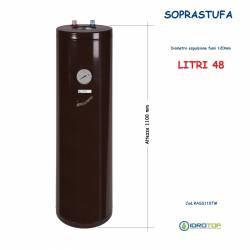 Scalda Acqua Il Soprastufa H110 Marrone 48Lt. Fumi d.120-Acqua Calda Gratis