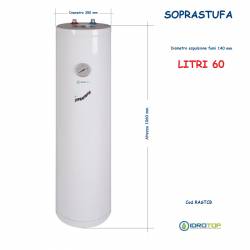 Scalda Acqua Il Soprastufa H1060 Bianco 60Lt. Fumi d.140-Acqua Calda Gratis