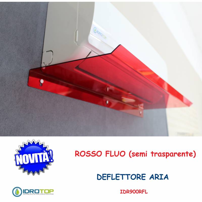 Deflettore Aria Condizionatori e Split 90cm ROSSO FLUO- Protezione aria Climatizzatori Idrotop