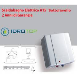 Scaldabagno Elettrico A15 ST 15 litri SOTTOLAVELLO per Piccole Capacità.Senza Regolazione Esterna