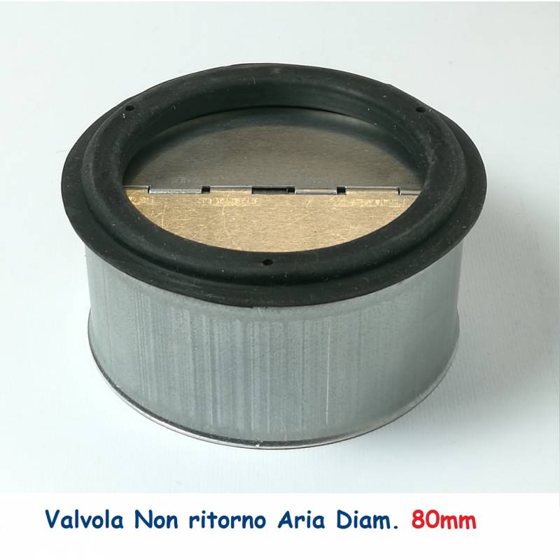 Valvola d.80 di NON RITORNO ARIA per le Tubazioni flessibili e rigide Aria Calda e Fredda