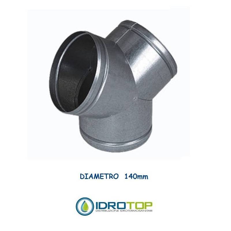 Raccordo a Y diam.140 mm.Distributore per Aria Calda, Fredda e Ventilazione