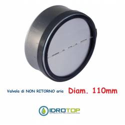 Non-return air valve d. 110 for flexible and rigid pipes hot and cold air 