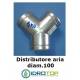 Raccordo a Y diam.100 mm.Distributore per Aria Calda, Fredda e Ventilazione