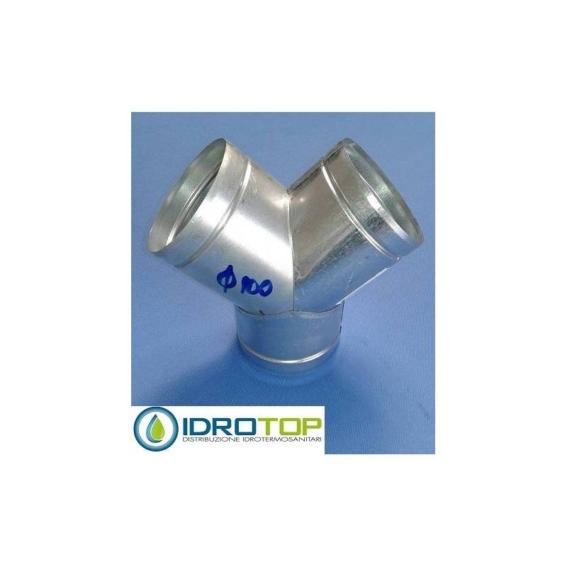 Raccordo a Y diam.100 mm.Distributore per Aria Calda, Fredda e Ventilazione