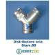 Raccordo a Y diam. 80 mm.Distributore per Aria Calda, Fredda e Ventilazione