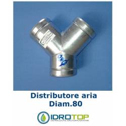 Raccordo a Y diam. 80 mm.Distributore per Aria Calda, Fredda e Ventilazione