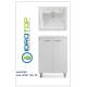 Lavatoio L60x50 Mod. SOFIA completo di ASSE LEGNO-SIFONE-PILETTA