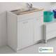 Lavatoio L60x50 Mod. SCIURAMARIA completo di ASSE LEGNO-SIFONE-CESTO-PORTASAPONE
