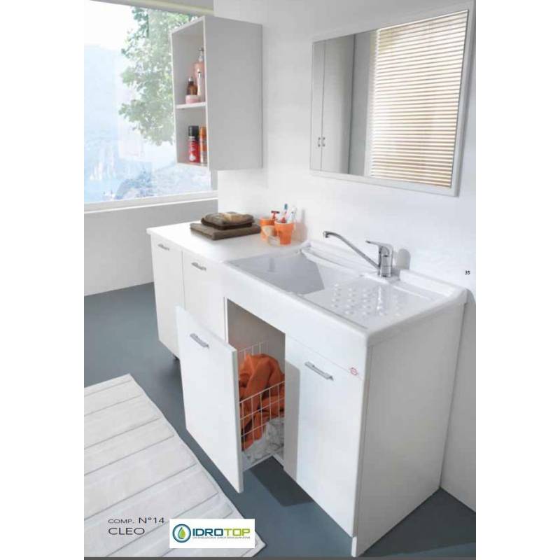 Lavatoio MOBILE Mod.CLEO  L80x50 completo di:asse legno massello,sifone,piletta,vaschetta portasapone