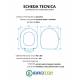 Copriwater GALASSIA M2 50CM TERRA / SOSPESO Termoindurente Bianco