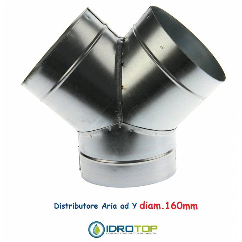 Raccordo a Y diam.160 mm.Distributore per Aria Calda, Fredda e Ventilazione