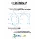 Copriwater per PORCELANOSA ARQUITECT TERMOINDURENTE BIANCO cerniera inox normale o rallentata soft close