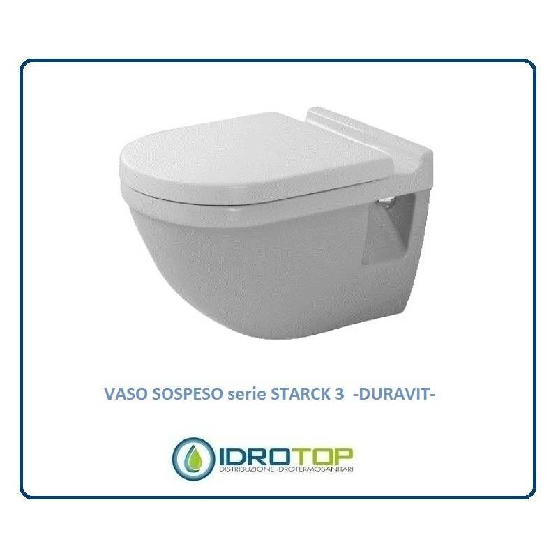 Vaso sospeso Duravit STARCK 3 in Ceramica Compreso di Sedile Copriwater colore Bianco