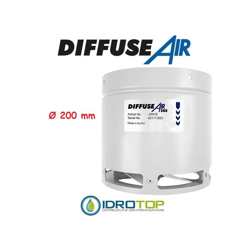 DiffuseAir Ø200 Diffusore per Ventilazione e Coltivazioni in Ambienti Chiusi-Idroponica