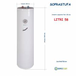 Scalda Acqua Il Soprastufa H1060 Bianco 58Lt. Fumi d.150-Acqua Calda Gratis