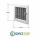 Bocchetta Aria cm14x13 Bianca-Griglia x Caminetto Regolabile con Serranda