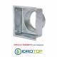 Bocchetta Aria cm14x13 Alluminio-Griglia x Caminetto Regolabile con Serranda
