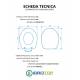 Copriwater per AXA ONE come ORIGINALE TERMOINDURENTE BIANCO cerniera inox normale