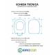 Copriwater per FLAMINIA TERRA come ORIGINALE TERMOINDURENTE BIANCO cerniera inox normale o rallentata soft close