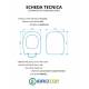 Copriwater per GALASSIA SA02 come ORIGINALE TERMOINDURENTE BIANCO cerniera inox normale 