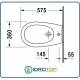 BIDET SOSPESO DURAPLUS misure tecniche