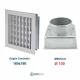 Griglia Bocchetta 16x16cm ALLUMINIO Diam.100mm con Adattatore per Camino