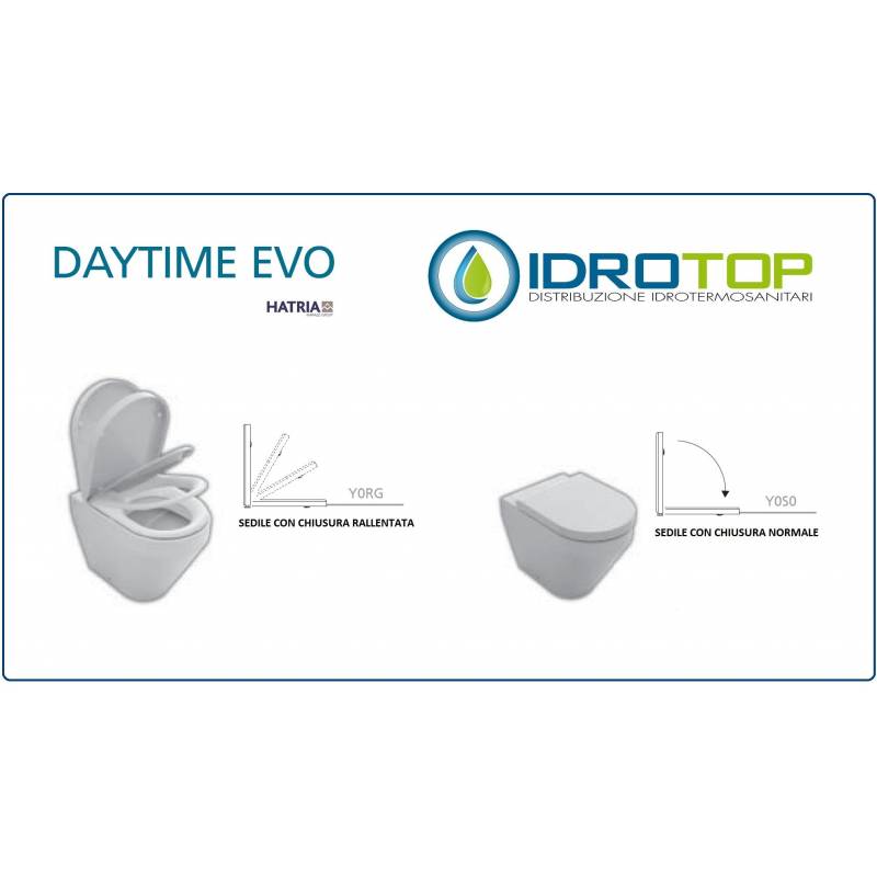 Copriwater Hatria DAYTIME BIANCO Cerniera Cromo-Sedile-Asse Wc