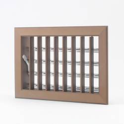 Bocchetta Aria cm22x15 BRONZO-Griglia per Caminetto Regolabile con Serranda