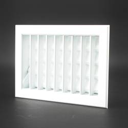 Bocchetta Aria cm22x15 BIANCA-Griglia per Caminetto Regolabile con Serranda