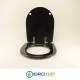 Copriwater Pozzi Ginori IDEA NERO  Cerniera Rallentata Soft Close Cromo-Sedile-Asse Wc