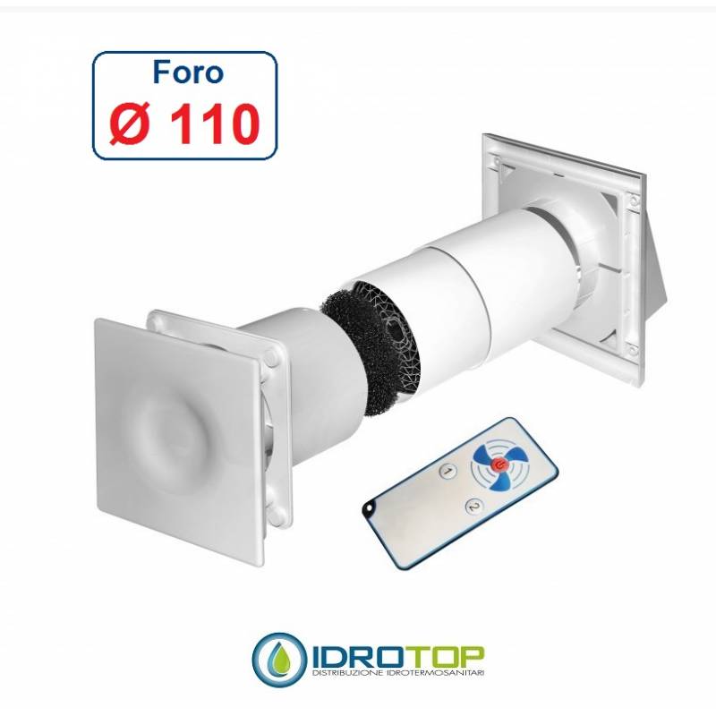 Recuperatore di Calore M50I a flusso Alternato da Incasso+Telecomando.Foro 110mm 