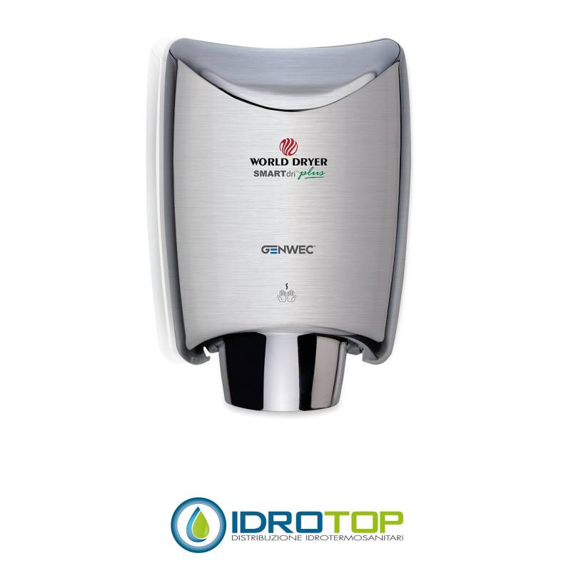Asciugamani elettrico automatico WORLD DRYER SMARTDRI PLUS in alluminio naturale