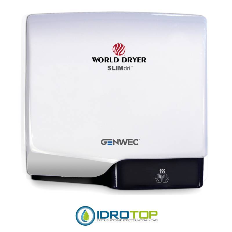 Asciugamani elettrico automatico WORLD DRYER SLIMDRI in alluminio verniciato colorato