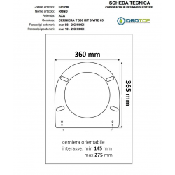 Copriwater ROND AXA Bianco Cerniera Cromo 