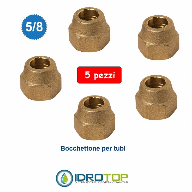 Kit 5 Bocchettone con Filetto 5/8" Sae per Tubi Climatizzatori-Giunto