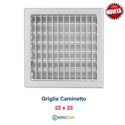 Griglia Bocchetta New Model 22x22cm GRIGIA Regolabile con Serranda per Caminetto