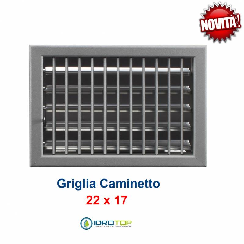 Griglia Bocchetta New Model 22x17cm ALLUMINIO Regolabile con Serranda per Caminetto