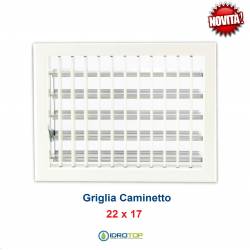 Griglia Bocchetta New Model 22x17cm BIANCA Regolabile con Serranda per Caminetto