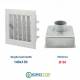 Bocchetta Aria cm14x13 Alluminio con Adattatore D.60-Griglia x Caminetto Regolabile