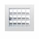 Bocchetta Aria cm14x13 Bianca con Adattatore D.80-Griglia x Caminetto Regolabile
