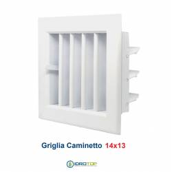 Bocchetta Aria cm14x13 Bianca-Griglia x Caminetto Regolabile con Serranda