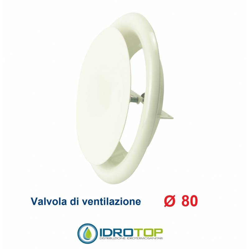 Valvola Bocchetta Diam.80mm MANDATA BIANCA Completa di Collarino