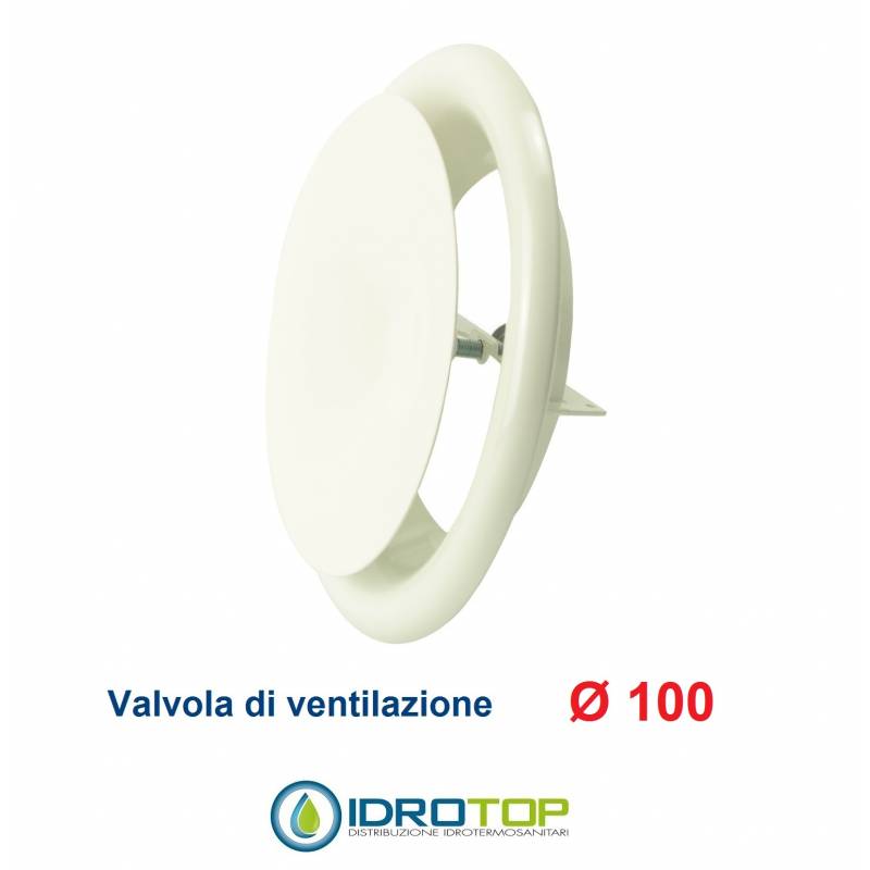Valvola Bocchetta Diam.100mm MANDATA BIANCA Completa di Collarino