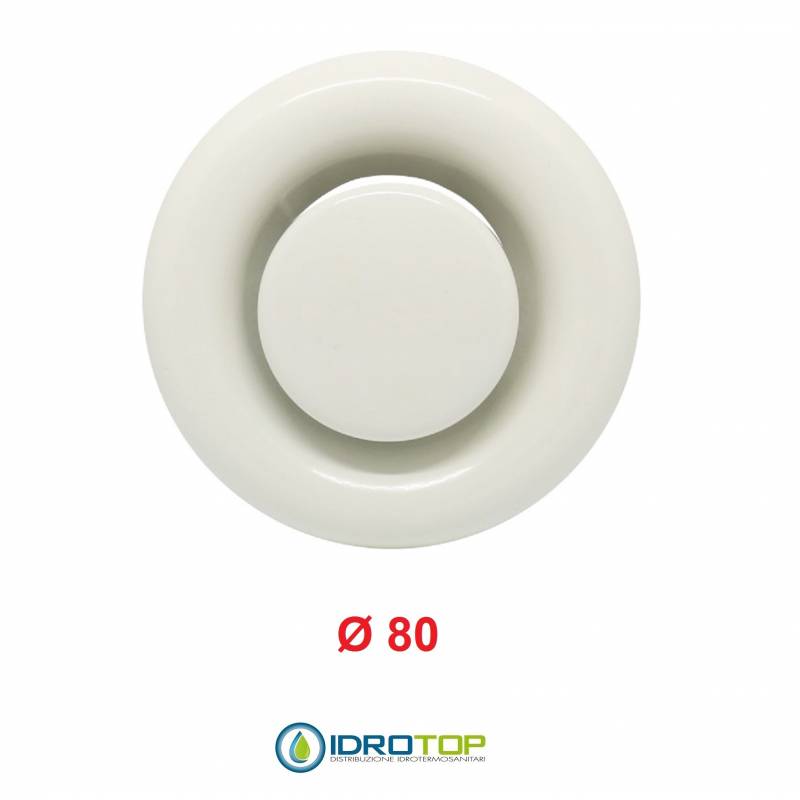 Valvola Bocchetta Diam.80mm RIPRESA BIANCA Completa di Collarino