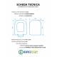 Copriwater per CIELO OPERA QUADRO come ORIGINALE TERMOINDURENTE BIANCO cerniera inox normale o rallentata soft close