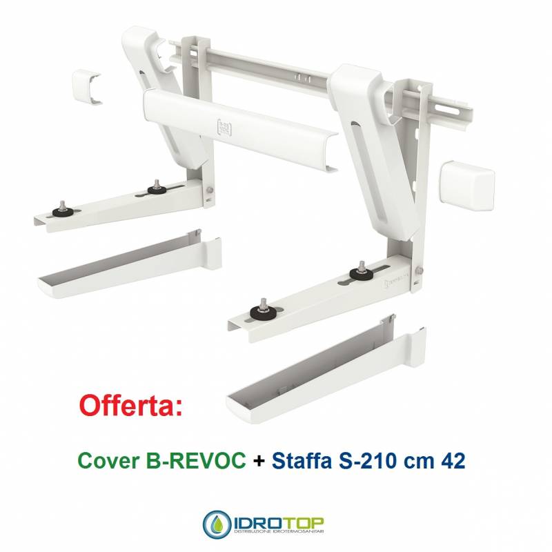 Staffa Condizionatore cm 42 Regolabile completa di Cover B-REVOC di Protezione 
