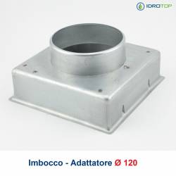 Bocchetta Aria cm20x20 regolabile Bianca con Adattatore D.120 per Caminetti